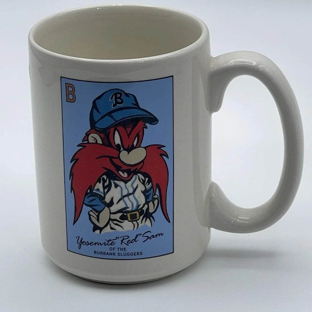 1993 Warner Bros Yosemite Sam Burbank Sluggers Baseball Mug Looney Tunes